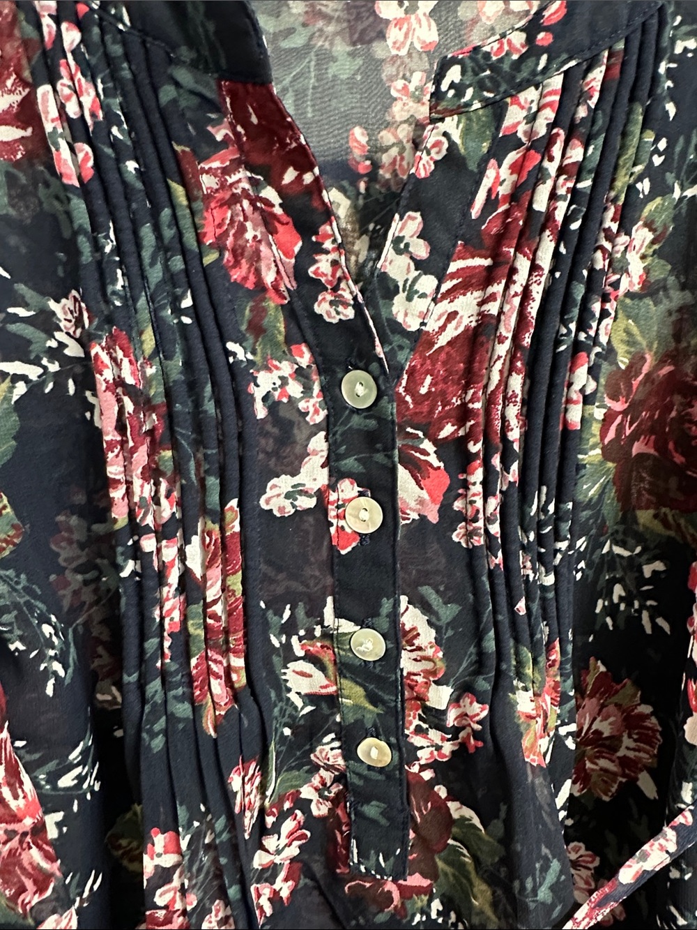Motherhood Maternity Navy Floral Tie-Waist Sleeveless Maternity Top - Picture 2 of 3